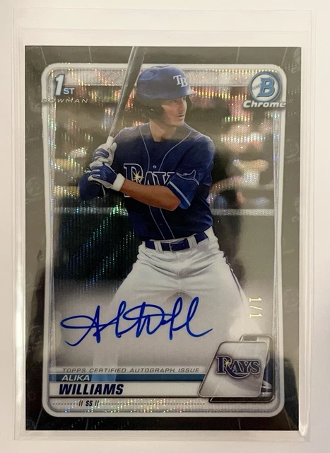 2020 Bowman Chrome 1st Black Wave Refractor Auto 1/1 Alika Williams Autograph