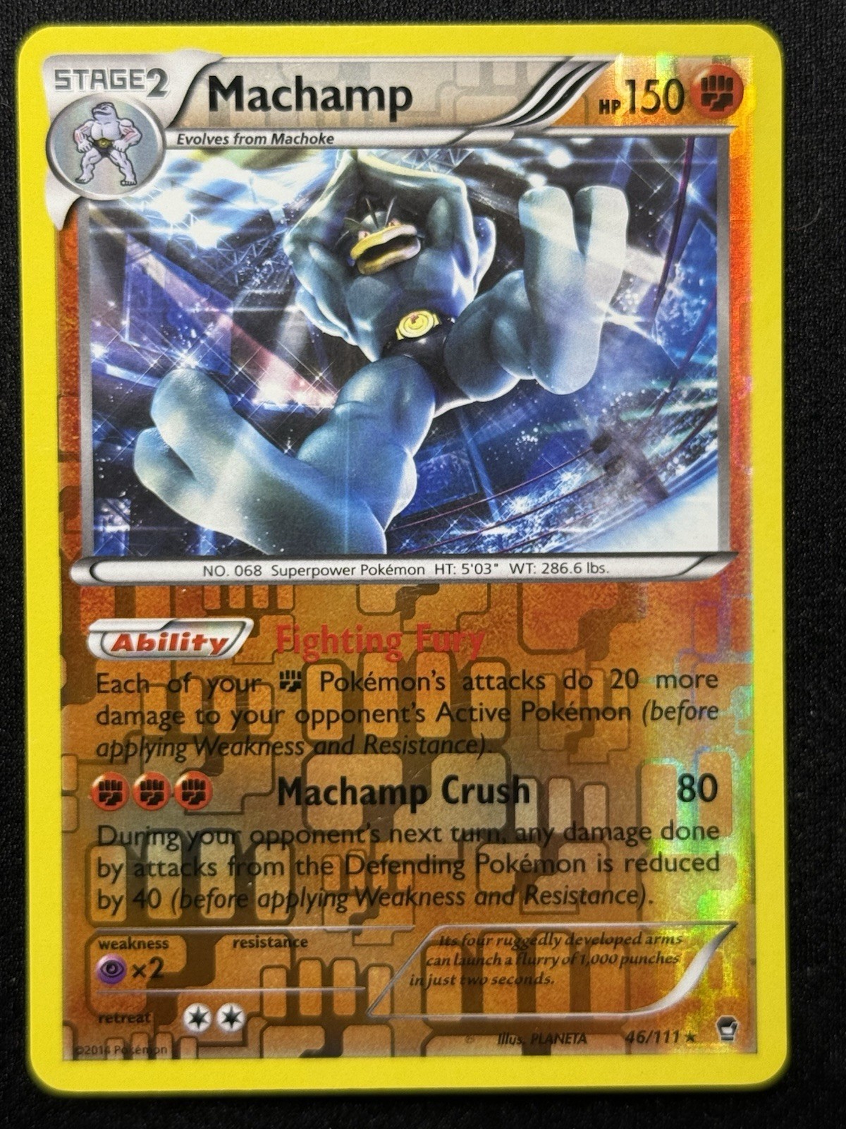 Machamp 46/111 XY - Furious Fists Reverse Holo LP/NM