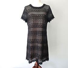 BCBG Maxzaria Black Lace Dress Size 8 Darlita Gothic Old Money Cocktail Party