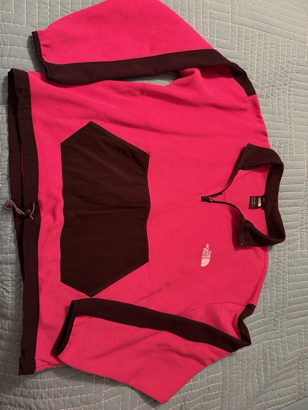 Women’s North Face Pullover Sweatshirt Hot Pink And Black Size XL