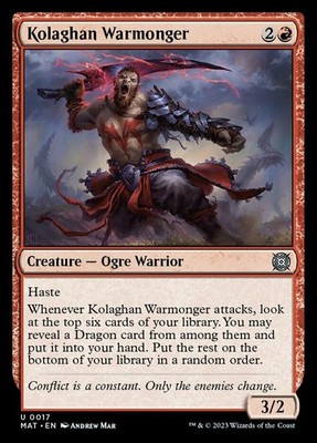 Kolaghan Warmonger~0017~NM~(MAT) - March of the Machine The Aftermath~MTG