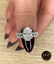 14k White Gold Oval IGI Certified Lab-Grown Diamond Wedding Ring Set 14k Gold