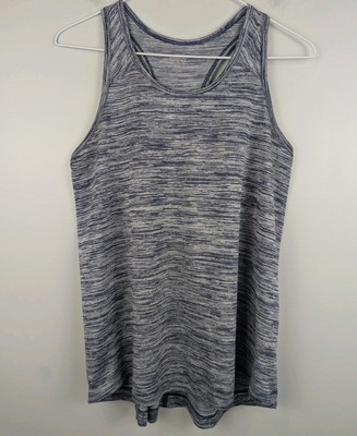 Danskin Now Women's Tank Top Razor Back Size M (8-10) Navy & White Workout Sport