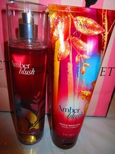 NEW Bath and Body Works AMBER BLUSH fragance mist and lotion 8 fl. oz.