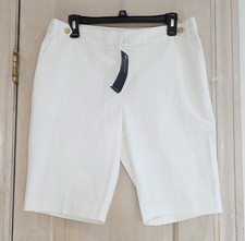 NEW w/Tags Jones New York Signature Womens White Stretch Bermuda Shorts Size 8