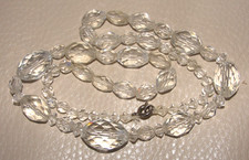 Art Deco ROCK CRYSTAL FACETED CUT Bead Necklace HIGH QUALITY Antique Estate