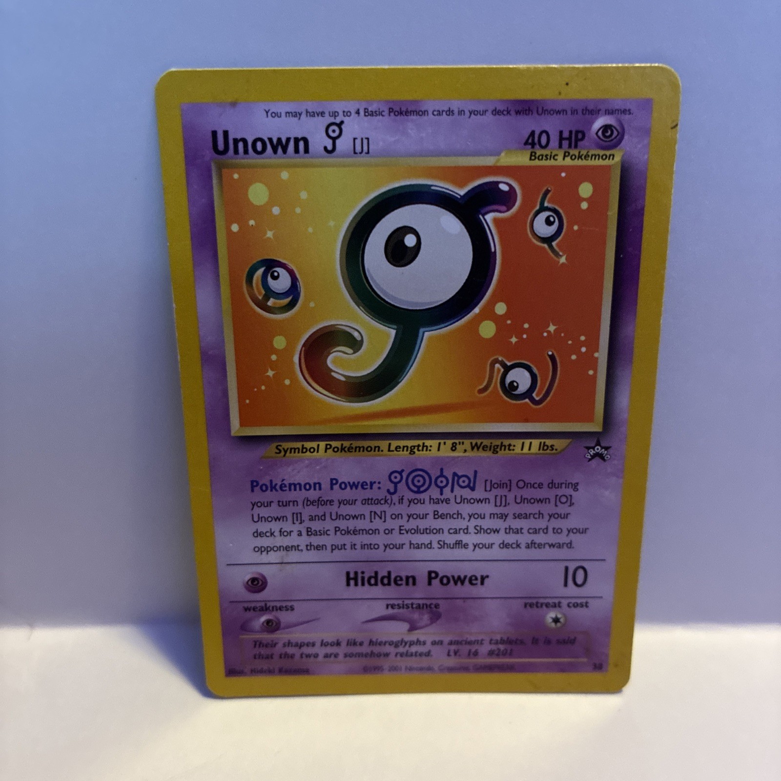 Pokémon TCG Unown [J] 38/53 Black Star Promo 2001