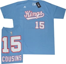 Sacramento Kings Throwback Demarcus Cousins Adidas Throwback T Shirt  New Tags