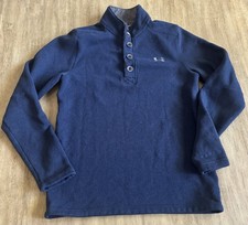 Under Armour Specialist 1/4 Button Henley Sweater Mens Medium Blue 1238296