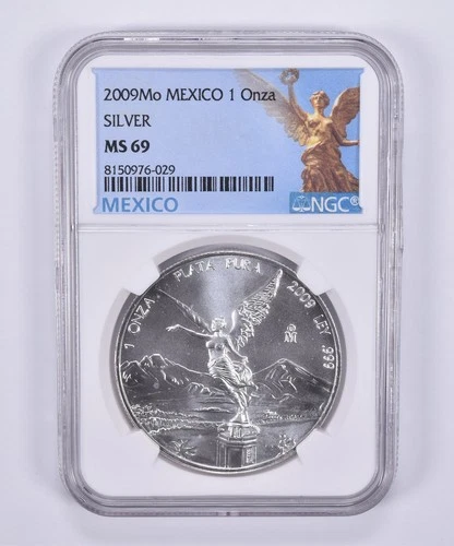 2009 Mo Mexico 1 Onza Silver Libertad MS69 NGC Mexico Label *9355