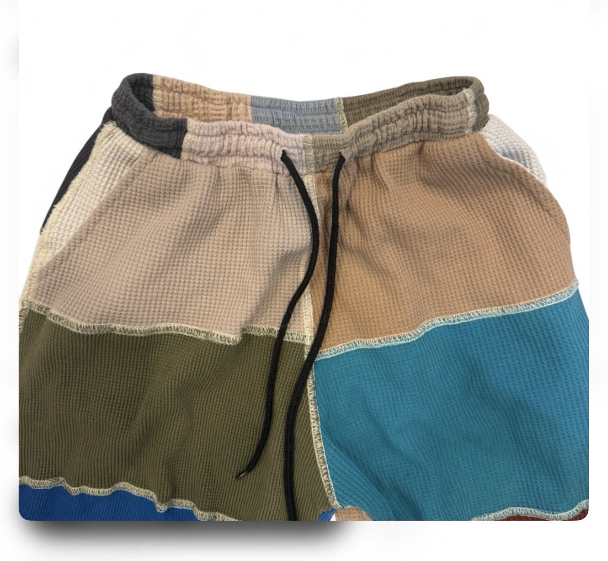 Multicoloured patchwork sweatpant joggers Missing… - image 3