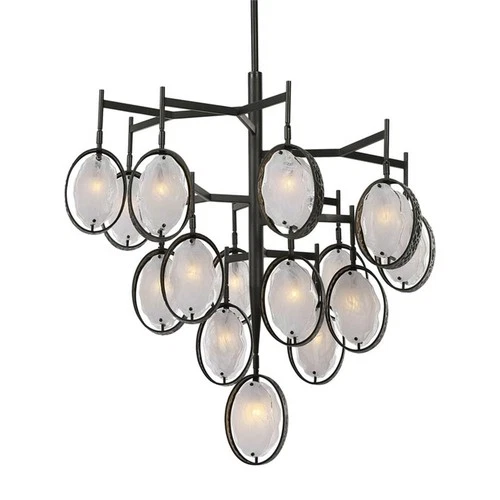 Uttermost Maxin 15-Light Steel and Glass Large Chandelier in Bronze/Black - Picture 3 of 7