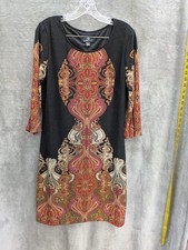 Bohemian Sweater Dress Womens 12 Long Sleeve