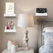 Mini Acrylic Floating Shelves 3 Pack Black White Clear Wall Mounted Set