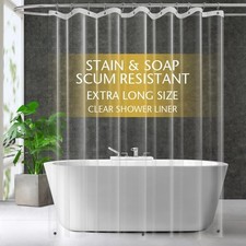 Extra Long Clear Plastic Shower Curtain Liner - Lightweight 72" x 96" Transparen