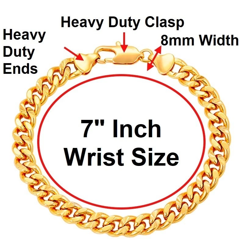 Solid 18K Rose Gold Filled Tarnish-Free 8mm Italian Womens Mens 7" Bracelet - Image 4 of 4