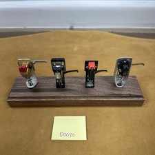 Turntable Cartridges Headshell Stand Display Walnut - For Four Headshells - Read