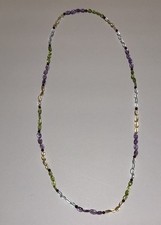 Glass Beaded Multi Colored Necklace 28in Necklace