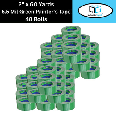 48 Rls Green Painter Masking Packing Tape 2'' x 60 Yards Adhesive Tape 5.5 Mil