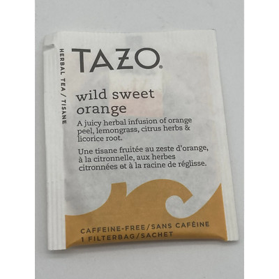 Tazo Sweet Orange Herbal Tea -50 Tea Bags Caffeine-Free, Unsweetened, Refresh's