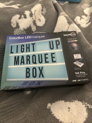 ColorBox LED Light Up Marquee Sign 144 Pcs. Numbers, Letters & Emojis Set (A2K)