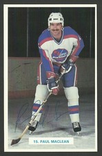 Paul MacLean Winnipeg Jets Team Issued Signed Hockey Postcard
