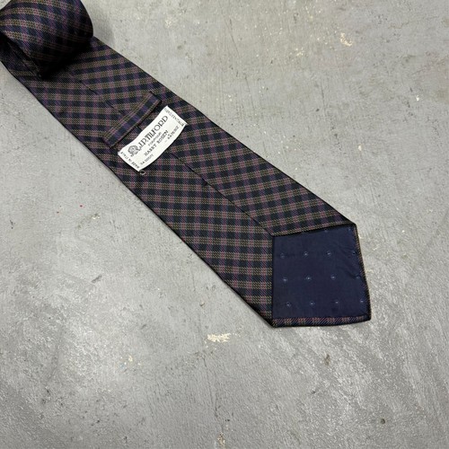 Corbata JP Tilford Samuelsohn para Harry Rosen a cuadros 100 % seda hecha en Italia - Imagen 4 de 6