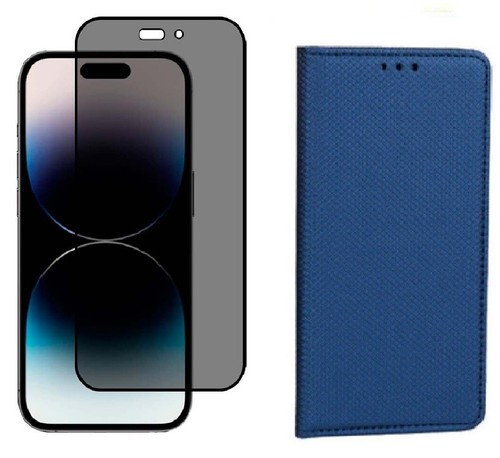 Etui Portefeuille + Verre Trempé Anti Espion pour iPhone 16e 15 Pro Max 14 Plus - Photo 5 sur 18