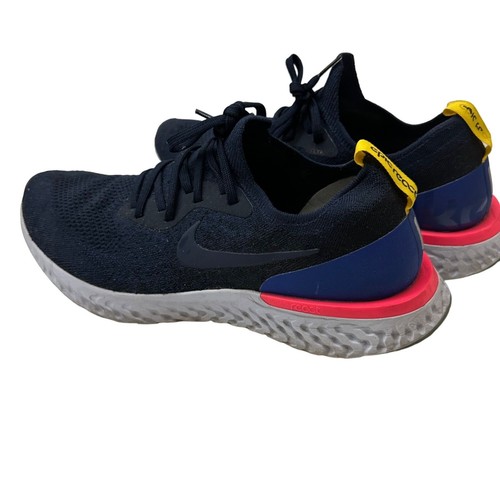 Nike Epic React Flyknit Mens 12 College Navy Pink Running Sneakers AQ0067-400 - Picture 8 of 15