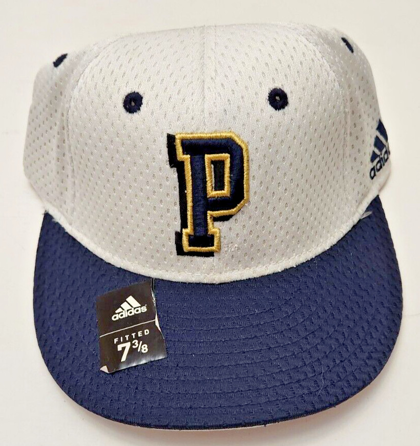 Pitt Panthers NCAA adidas Letter White Fitted Hat 7 3/8