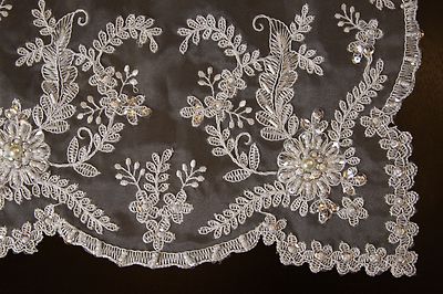Embroidered Handmade Jeweled Placemat Table Runner tablecloth Wedding Bridal
