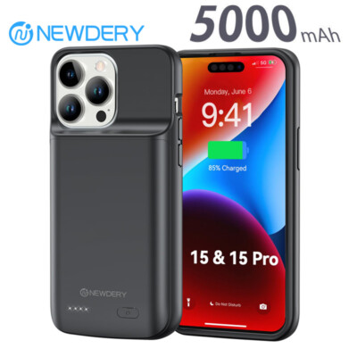 NEWDERY Battery Case For iPhone 15/15 Pro Extended Charger Case Battery Pack