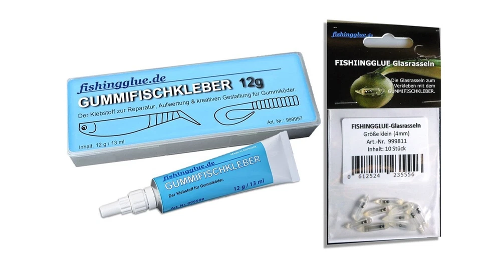 4 mm-Fishingglue-Rassel-Gummifischkleber-Set