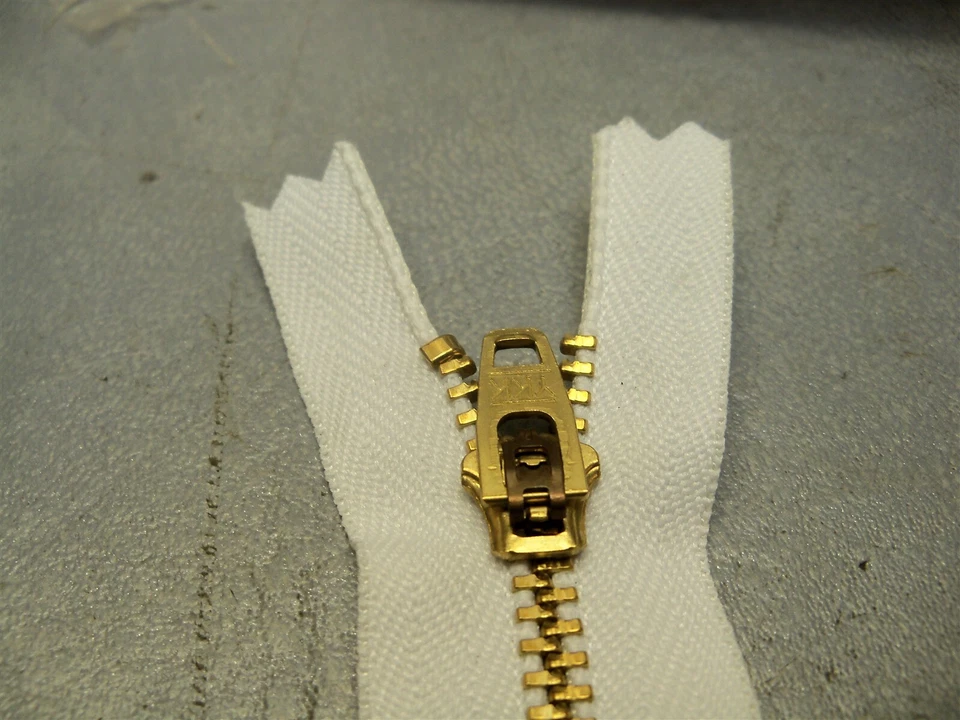 5" Zipper White closed End Golden Brass YKK YGRC-459 Lot of 116 - Image 2 of 4