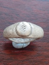 Anello antico romano sigillo argento con orecchio di grano 5,9 grammi taglia UK J 1/2 US 5