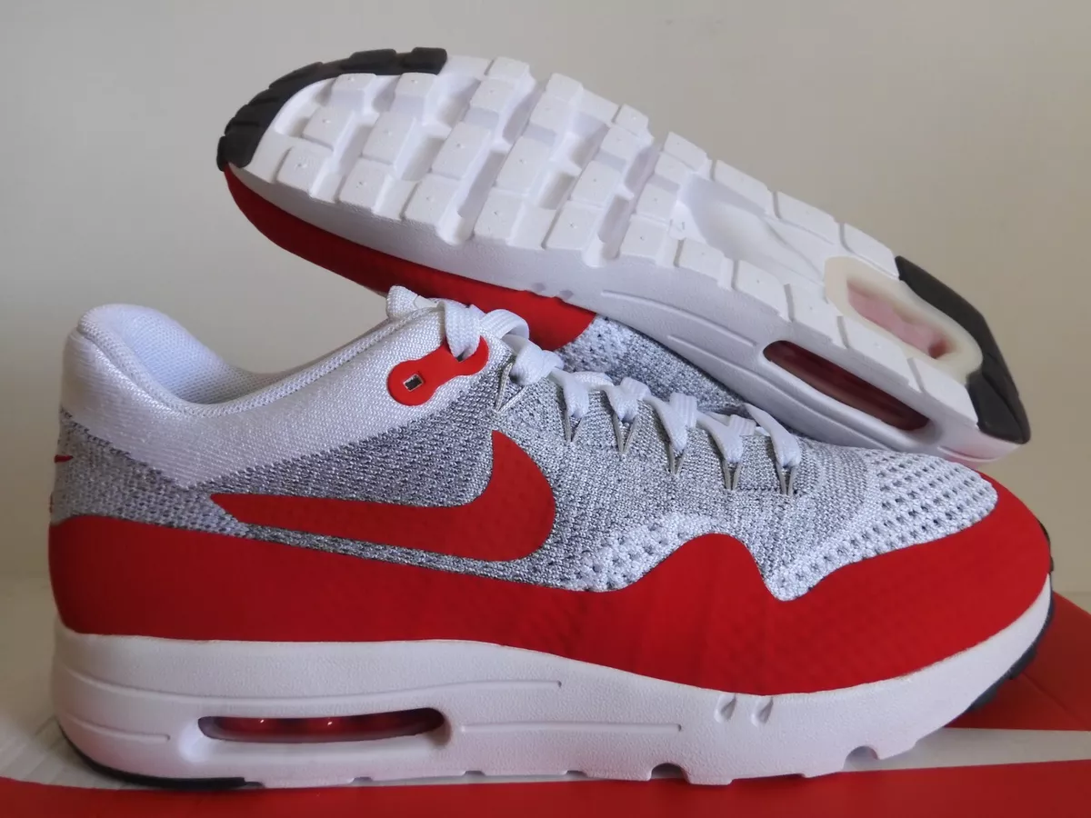 NIKE AIR MAX 1 ULTRA FLYKNIT OG WHITE-UNIVERSITY RED 9.5 RARE! [843384-101] |