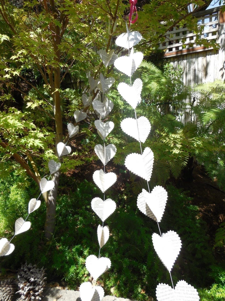 Guirnalda Corazón Papel 3D Corazones Fiesta, Baby Shower, Dormitorio, Ventana Juego De 3 Amor Foto 3 de 4