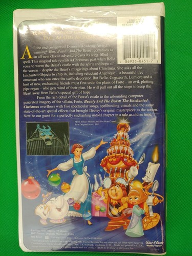 VHS Walt Disney's Beauty and the Beast Enchanted Christmas 11529 New Sealed - Picture 2 of 5
