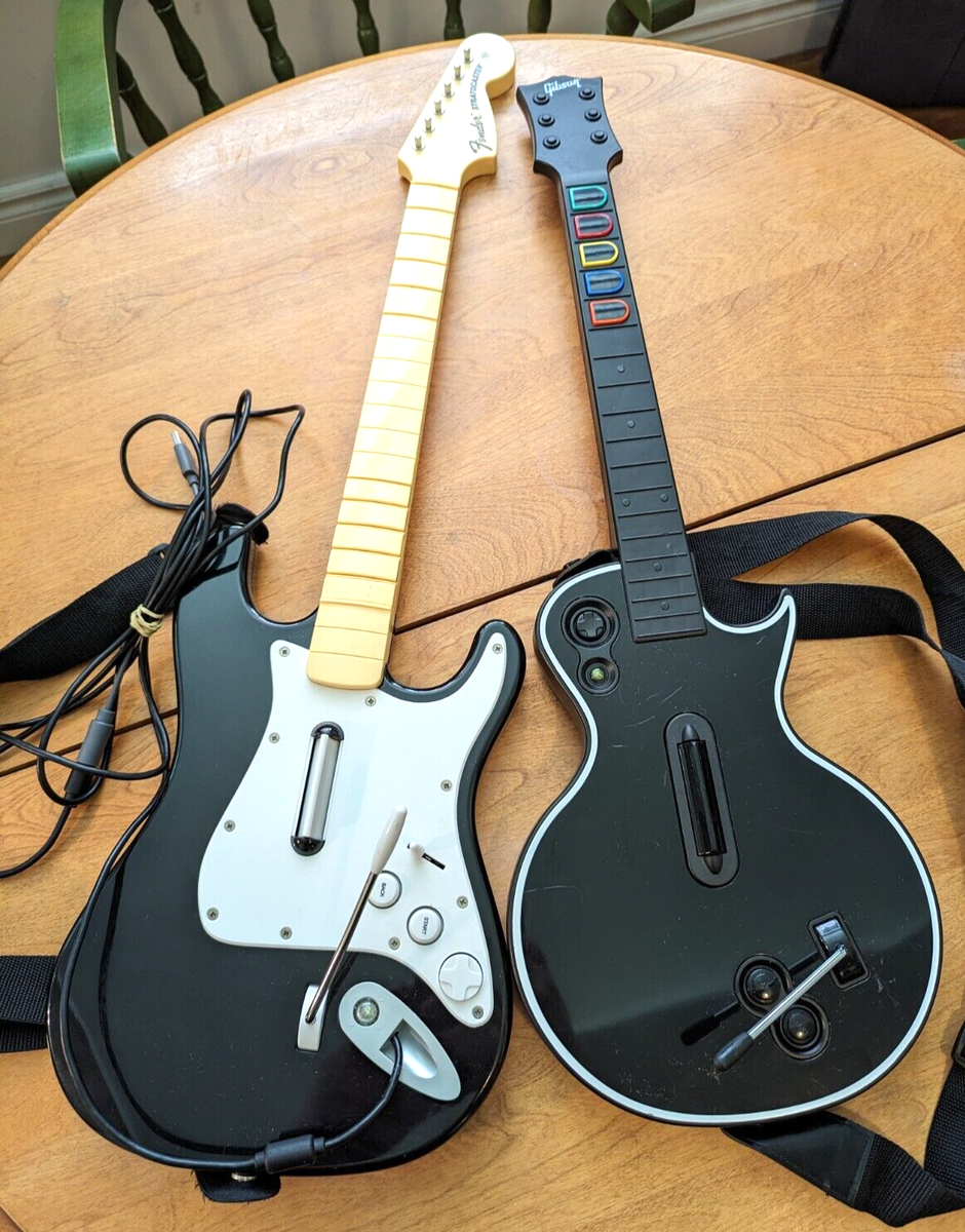 TESTED Xbox 360 Guitar Hero Wireless Les Paul & (wired) Rock Band