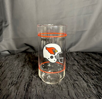 Vintage 1988 NFL Phoenix Cardinals Mobil Collectors Glass Arizona Football 16 oz