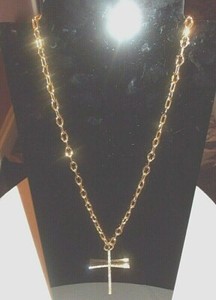 Authentic NG-ABCH-31-01Gold Plated Chain FAC Crystals Cross Pendant Necklace £130 00 each