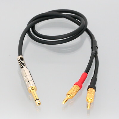 6.35mm 1/4 male mono to 2x dual banana plug TS CANARE DIY Y Audio Cable L-2T2S