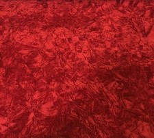 Dark Red VELVET UPHOLSTERY CRUSHED FLOCKING / CURTAIN FABRIC 58" BY THE YARD