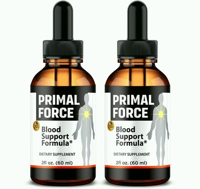 (2 Pack) Primal Force ed Drops for Men, Blood Support Formula, PrimalForce