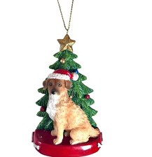 Kurt Adler Mixed Breed with Christmas Tree Ornament Dog Pets 4"