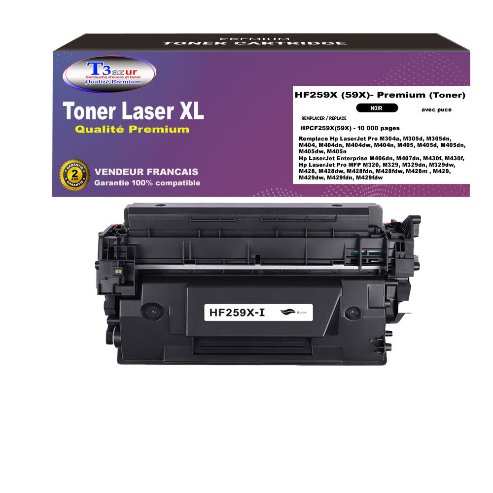 Toner compatible HP 59X avec puce résout erreur cartouche LaserJet Pro M404n M405