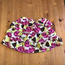 Girls Pink Green Floral Skirt Size 5T OshKosh Genuine Kids 100 Cotton Corduroy