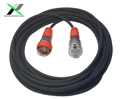 20 Amp 40m Extension Lead, Single Phase, 3 pin, 240V 20A Heavy Duty Cable 1Ph