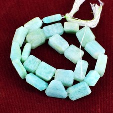 100.00 Cts / 10 Inches Earth Mined Drilled Amazonite Untreated Beads Strand