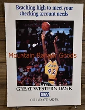 Los Angeles Lakers James Worthy Great Western Bank Wall Art Page Plate Print NBA